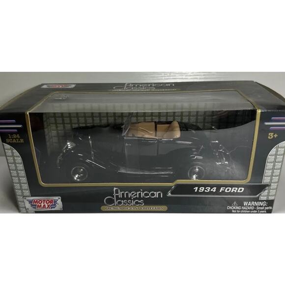Motor Max American Classic 1934 Ford Coupe Convertible 1:24 Premium Die Cast NEW - Picture 1 of 4